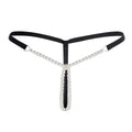 Bellvian black pearl open crotch thong featuring elegant pearl chain detailing, adjustable straps and seductive minimalist design, luxury sexy lingerie created for confidence, intimacy and romantic occasions, premium women's intimate underwear perfect for wife, girlfriend or partner, ideal gift for anniversaries, Valentine's Day, honeymoon lingerie collections, bridal lingerie wardrobes and luxury lingerie shopping across the UK.