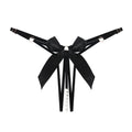 Bellvian black pearl string thong with a dramatic satin bow and pearl embellishments, combining a seductive silhouette with elegant detailing, making it ideal for date nights, anniversaries and luxury lingerie gifting.
