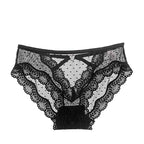 Bellvian black polka dot lace panty product image highlighting sheer mesh construction and elegant lace trim, luxury intimate wear designed for confidence, comfort and timeless feminine style throughout the United Kingdom.