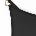 Close up view of the metallic heart chain detail featured on a luxury thong lingerie design. Showcasing premium craftsmanship and elegant styling for women seeking high quality sexy underwear and romantic lingerie.
