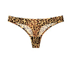 Bellvian leopard print micro thong panties product image featuring fashionable animal print pattern, flattering minimalist silhouette and soft stretch comfort, premium women's lingerie ideal for romantic occasions, honeymoon lingerie collections, anniversary gifts, Valentine's Day surprises and luxury underwear shopping for wives, girlfriends and brides throughout the UK.