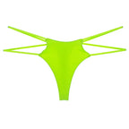Bellvian™ neon green double strap thong panties featuring a sleek low rise silhouette and modern cut out styling, designed for women searching for sexy lingerie, fashionable underwear and confidence enhancing intimate wear, suitable for romantic evenings, holiday lingerie collections, honeymoon essentials and thoughtful gifts for partners who appreciate bold fashion.