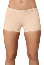 Bellvian nude body shaping shorts full front view featuring a seamless sculpting design and supportive fit, luxury tummy control shapewear crafted to smooth curves, enhance confidence and provide discreet shaping under clothing for UK customers.