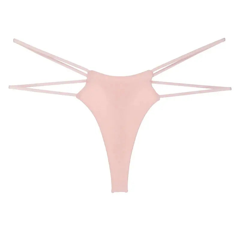 Bellvian™ pink double strap thong panties featuring a feminine and flattering design, created for women who enjoy romantic lingerie, stylish underwear and confidence boosting intimate wear, perfect for special occasions, honeymoon lingerie collections, Valentine's Day surprises and thoughtful gifts for wives, girlfriends or partners.