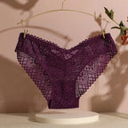 Bellvian purple lace panties combining rich colour with intricate lace craftsmanship for a bold yet elegant look. Designed for women who appreciate luxury lingerie, fashionable underwear and premium intimate wear that offers comfort, confidence and standout style. Perfect for refreshing a modern lingerie collection.