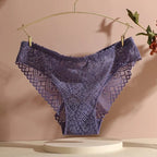 Bellvian purple lace panties featuring intricate lace patterns and a flattering fit designed for comfort and elegance. Ideal for women searching for luxury underwear, stylish lace lingerie and premium intimate essentials with a unique and sophisticated appearance. A fashionable option for everyday wear and special occasions alike.