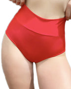Bellvian red high waisted seamless booty shorts with body shaping compression fit sexy rave shorts stretch sculpting fabric tummy smoothing support scrunch butt lifting effect and curve enhancing festival dancewear style for women UK