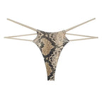 Bellvian™ snake print thong panties featuring an exotic pattern and modern low rise silhouette, created for women looking for sexy lingerie, luxury underwear and distinctive intimate apparel, making them perfect for romantic evenings, honeymoon adventures, special occasions and fashionable gifts for partners who love bold lingerie designs.