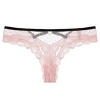 Soft pink Bellvian lace thong featuring romantic lace detailing and a flattering silhouette. This feminine lingerie piece is perfect for women who appreciate elegant underwear, honeymoon lingerie, Valentine's gifts and stylish everyday comfort.