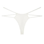 Bellvian™ white double strap thong panties designed with a clean elegant silhouette, perfect for women seeking bridal lingerie, honeymoon underwear and sophisticated intimate wear, making them an excellent choice for wedding nights, romantic occasions, anniversary celebrations and meaningful gifts for girlfriends, wives or brides to be.