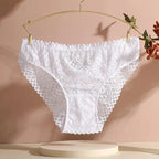 Bellvian white lace bikini brief designed with delicate lace detailing and a romantic feminine silhouette. Perfect for women looking for bridal lingerie, honeymoon underwear and elegant lace panties that offer comfort and timeless style. A beautiful addition to luxury lingerie collections and thoughtful gifts for special occasions.