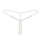 Bellvian white pearl open crotch thong featuring delicate pearl chain accents, adjustable luxury straps and elegant feminine styling, premium bridal lingerie designed for romance, confidence and intimate moments, perfect gift for bride, wife or girlfriend, ideal for honeymoon lingerie, wedding night lingerie, anniversary gifts and luxury underwear collections throughout the UK.