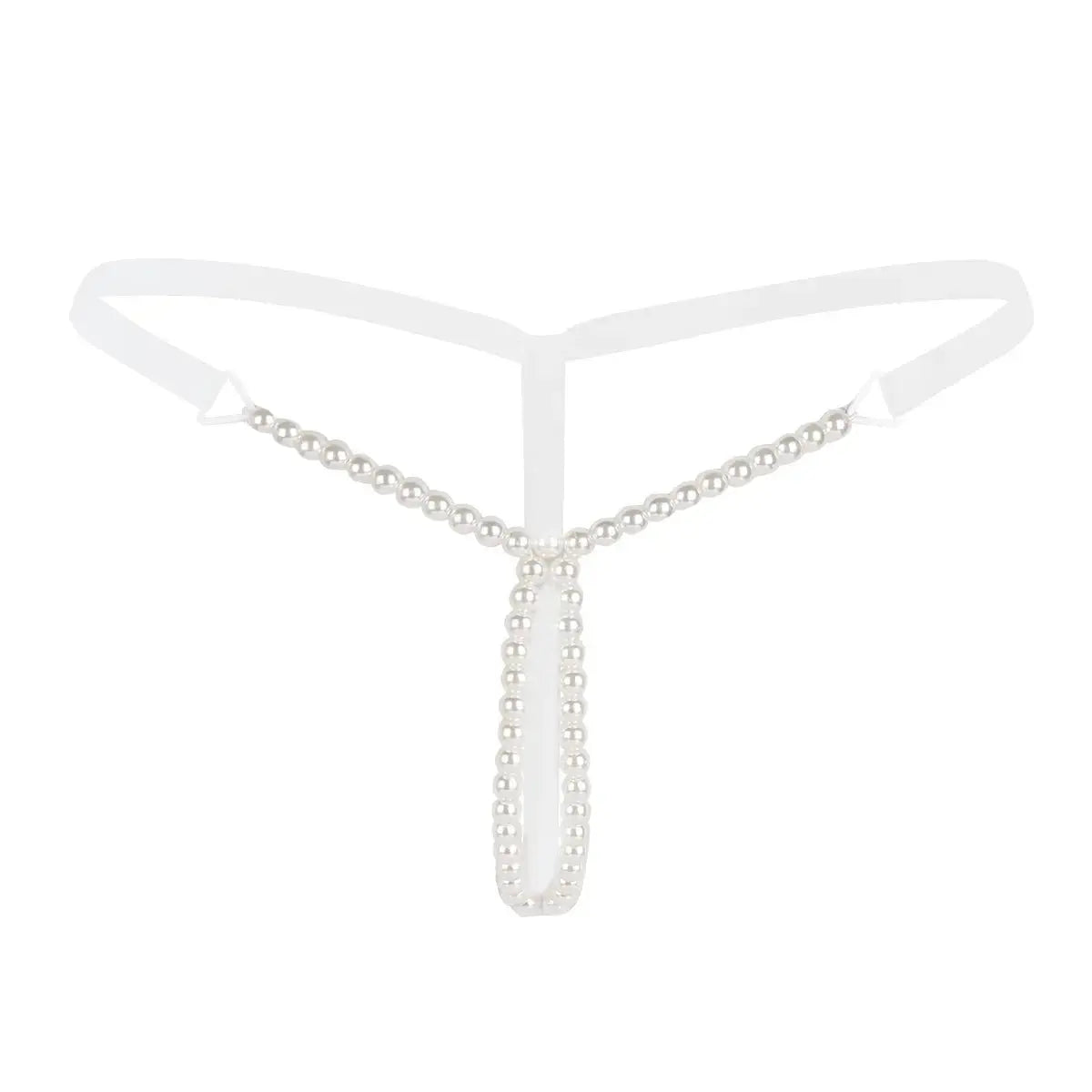 Bellvian white pearl open crotch thong featuring delicate pearl chain accents, adjustable luxury straps and elegant feminine styling, premium bridal lingerie designed for romance, confidence and intimate moments, perfect gift for bride, wife or girlfriend, ideal for honeymoon lingerie, wedding night lingerie, anniversary gifts and luxury underwear collections throughout the UK.