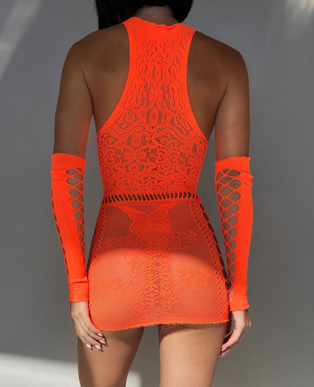 Bellvian™ Criss Cross Fishnet Dress