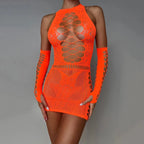 Bellvian™ Criss Cross Fishnet Dress