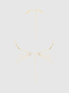 Rhinestone Net & Fringe Halter Bralette