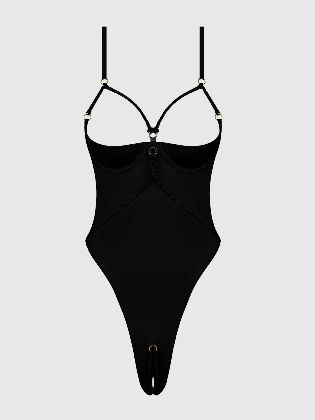 Iryna Silky Micro & Rope Crotchless Teddy