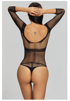 Bellvian™ Deep V Fishnet Bodysuit
