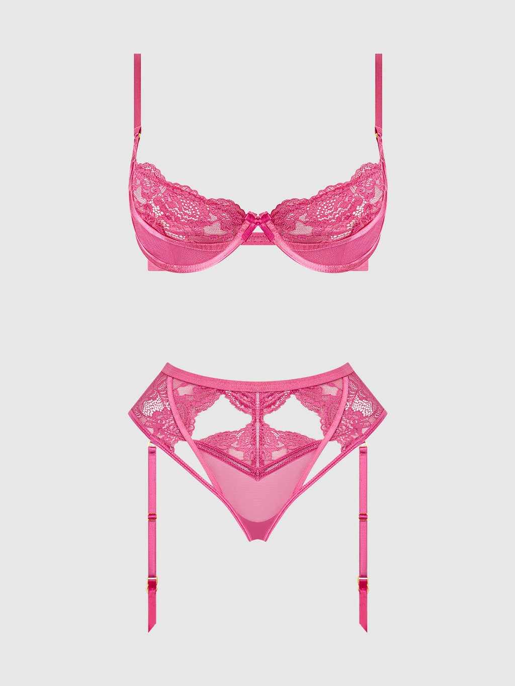 Harlow Lace Underwire Bra & High Waist Backless Panty Set