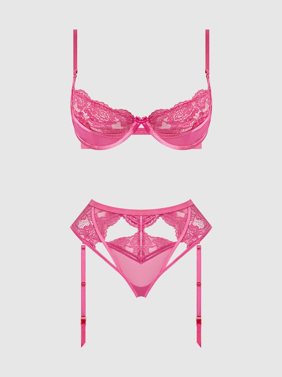 Harlow Lace Underwire Bra & High Waist Backless Panty Set