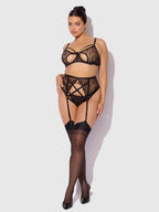 Bellvian™ Rosalie Lace Open-Cup Bra, Garter & G-String Set