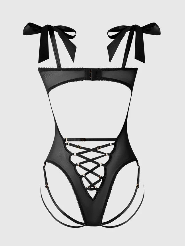 Bellvian™ Rosalie Rouge Strappy Lace Teddy