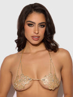 Rhinestone Swirl Knot Bralette