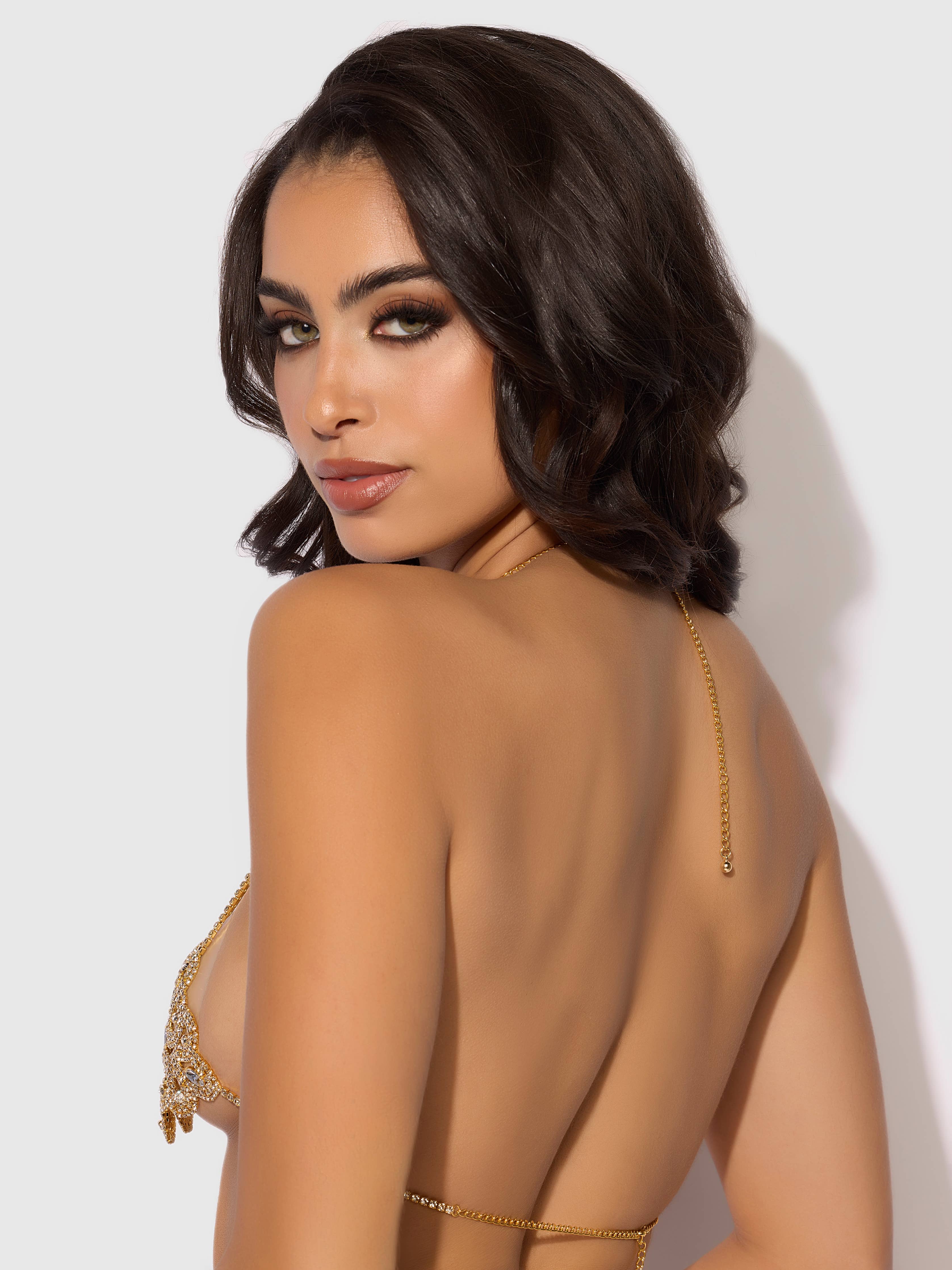 Rhinestone Swirl Knot Bralette