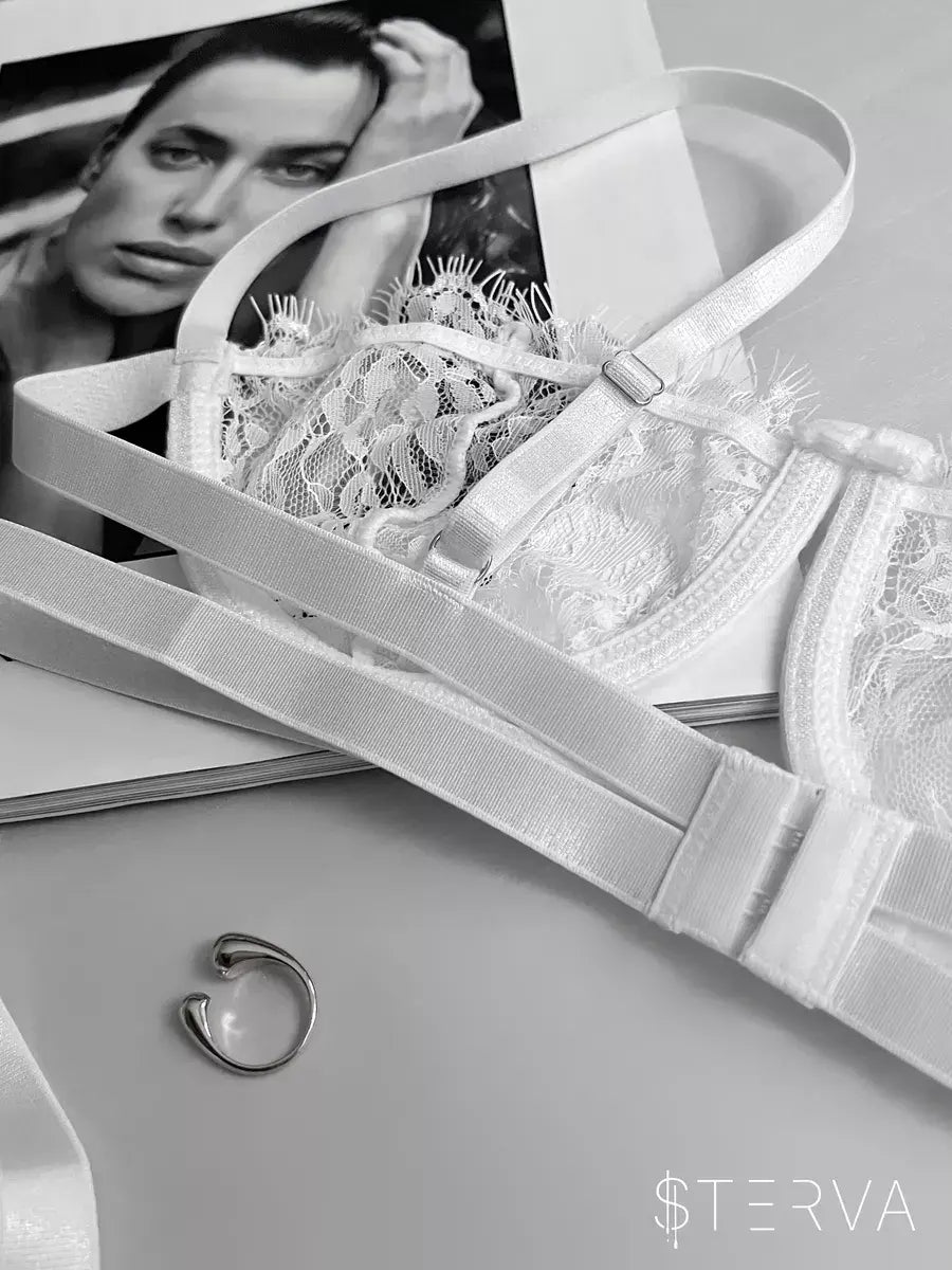 Lace Fairy Embroidery Push-Up Lingerie Set