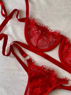 Lace Fairy Embroidery Push-Up Lingerie Set