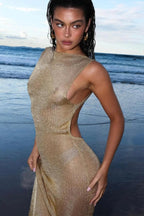 Bellvian™ Sparkle Glitter Bodycon Maxi Dress