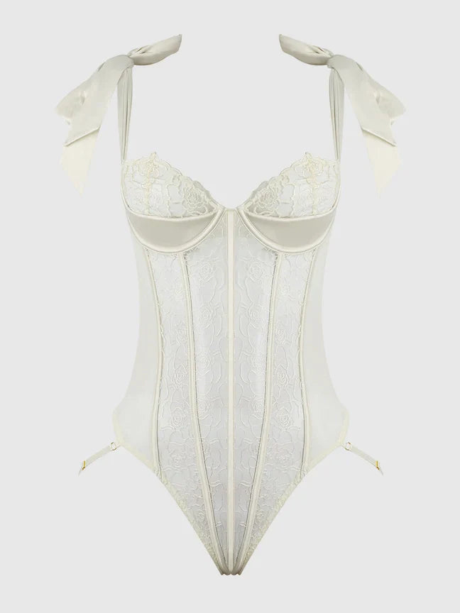 Bellvian™ Rosalie Rouge Strappy Lace Teddy