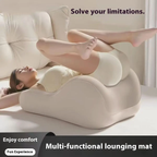 Bellvian™ Multi-functional lounging mat and support pillow being used on a white sofa for floor seating or bed support.