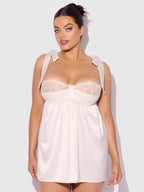 Bellvian™ Rosalie Bridal Satin and Lace Babydoll Set