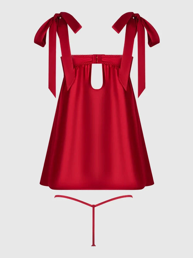 Bellvian™ Rosalie Bridal Satin and Lace Babydoll Set