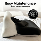 Bellvian™ Easy maintenance feature showing the removable and machine-washable black velvet cover of the support cushion.